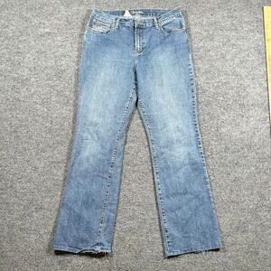 Lena Jeans Denim Womens Size 12 Blue Bootcut Stretch Casual Embroidered Pocket